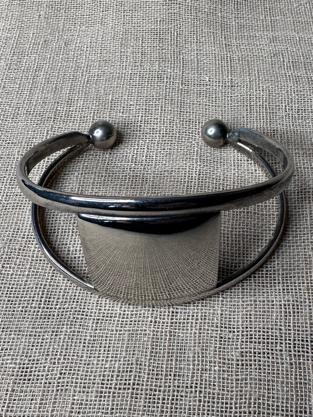 Vintage Modernist Cuff Sterling Silver Bracelet